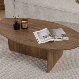 Table basse ovale en aggloméré Orba