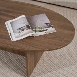 Table basse ovale en aggloméré Orba