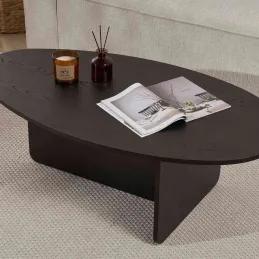 Table basse ovale en aggloméré Orba