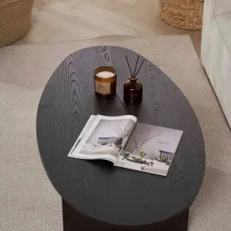 Table basse ovale en aggloméré Orba