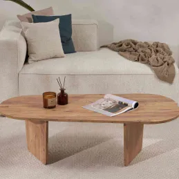 Table basse ovale en aggloméré Ovalis