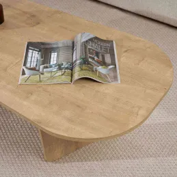 Table basse ovale en aggloméré Ovalis