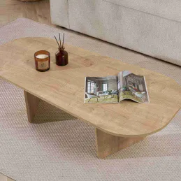 Table basse ovale en aggloméré Ovalis