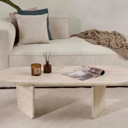 Table basse ovale en aggloméré Ovalis