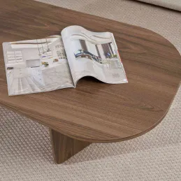 Table basse ovale en aggloméré Ovalis
