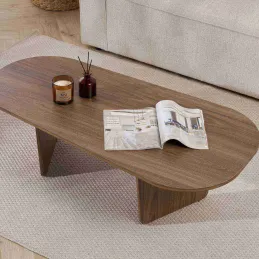 Table basse ovale en aggloméré Ovalis