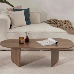 Table basse ovale en aggloméré Ovalis