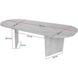 Table basse ovale en aggloméré Ovalis