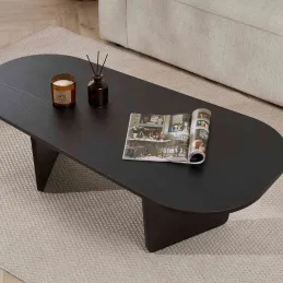Table basse ovale en aggloméré Ovalis