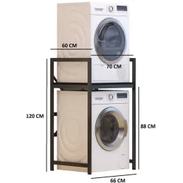 Meuble de superposition machine à laver seche-linge Cindy