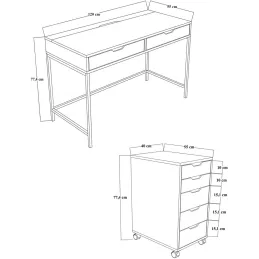 Bureau avec tiroirs en aggloméré Working