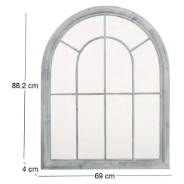 Grand miroir fenêtre en métal