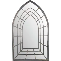 Grand miroir fenêtre en métal