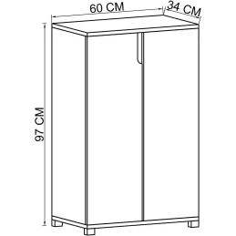 Meuble à chaussures 2 portes en aggloméré Venedik