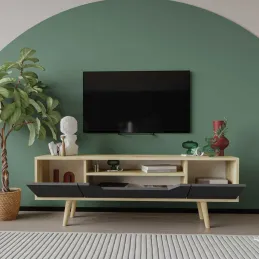 Meuble TV en aggloméré 150 x 29.8 x 53 cm Roma
