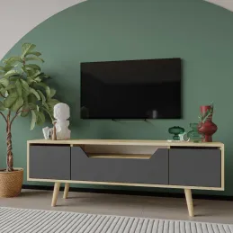 Meuble TV en aggloméré 150 x 29.8 x 53 cm Roma