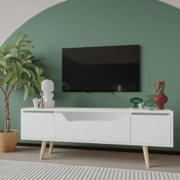 Meuble TV en aggloméré 150 x 29.8 x 53 cm Roma
