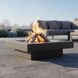 Brasero en acier plateau design