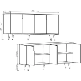 Buffet 4 portes en aggloméré Latina Modern