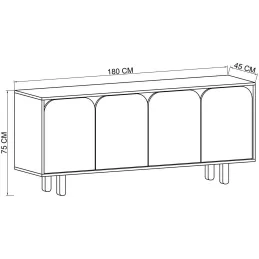 Buffet 4 portes en aggloméré Lazio Bohem