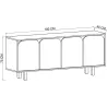 Buffet 4 portes en aggloméré Lazio Bohem