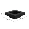 Brasero en acier peint plateau design