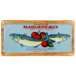 Plateau en manguier et émail Poisson Vintage
