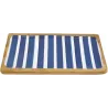 Plateau en manguier et émail Rayures bleues
