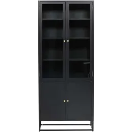 Buffet en métal 2 portes vitrées et 2 portes en métal Bakal