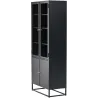 Buffet en métal 2 portes vitrées et 2 portes en métal Bakal