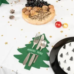 Porte-couverts de noel en feutrine (Lot de 24)