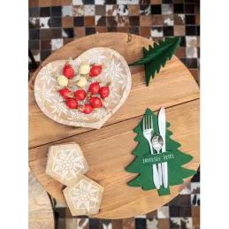 Porte-couverts de noel en feutrine (Lot de 24)