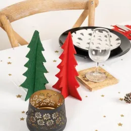 Sapins décoratifs en feutrine 20 cm (Lot de 12)