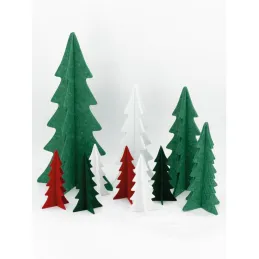 Sapins décoratifs en feutrine 20 cm (Lot de 12)