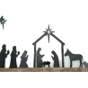 Décoration murale métal et bois Crèche de noel