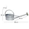 Arrosoir bec long 5 litres avec pomme en acier galvanisé