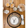 Assiette cerf en aluminium et résine