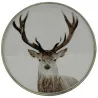 Assiette cerf en aluminium et résine