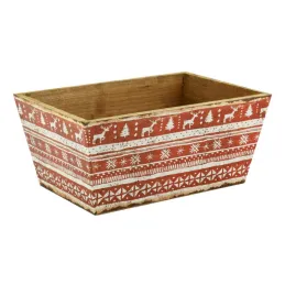 Corbeille rectangulaire en bois Christmas