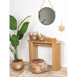 Console en bois lamé arrondie