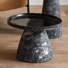 Table d'appoint en métal Mosaic Marble
