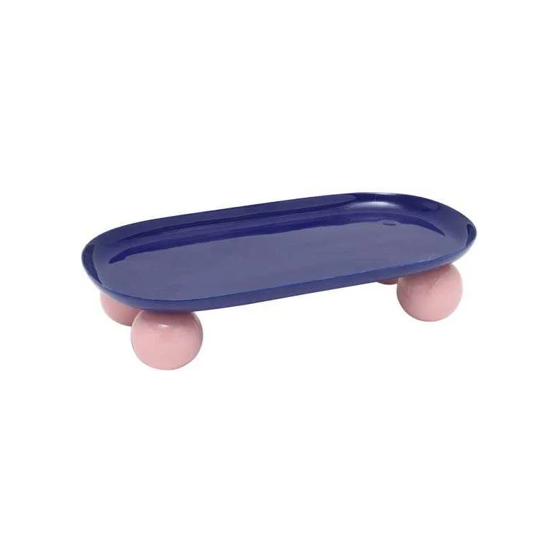 Plateau oval en métal Double Funky