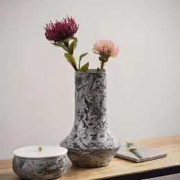Boîte de rangement en métal Mosaic Marble