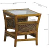 Table d'appoint en rotin et verre
