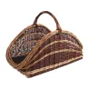 Panier à bûches en osier brut et buff