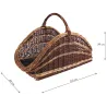 Panier à bûches en osier brut et buff