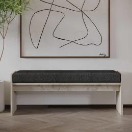 Banc en aggloméré avec coussin Pearl