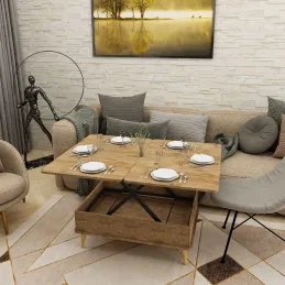 Table basse avec plateau modulable Dy Ada