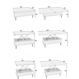 Table basse avec plateau modulable Ottowa Ada