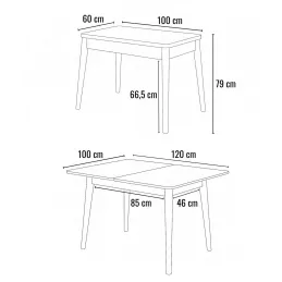 Table de repas extensible Dolunay